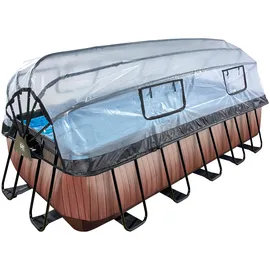 EXIT TOYS Wood Pool 540 x 250 x 122 cm inkl. Sandfilter und Abdeckung