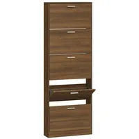 VidaXL Schuhschrank Braun Eichen-Optik 59x17x169 cm Holzwerkstoff