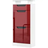 Vladon Fiesta V2 46 x 104 x 23 cm rot / schwarz glänzend