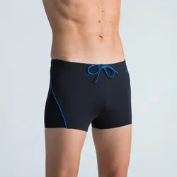 Badehose Boxer 100 Plus Herren schwarz/blau graphitschwarz|elektroblau DE 58 / FR 52