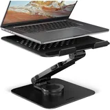 AXAGON STND-LRB Aluminiumständer mit 360°-Drehung für Laptops 10–17.3. Verstellbare Höhe und Winkel. Schwarze Version.,