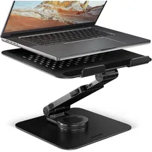 AXAGON STND-LRB Aluminiumständer mit 360°-Drehung für Laptops 10–17.3. Verstellbare Höhe und Winkel. Schwarze Version.,