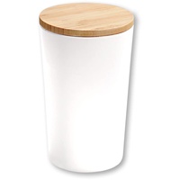 Kesper Vorratsdose mit Bambusdeckel, Weiß, Ø 11,5 cm/Höhe: 18,7