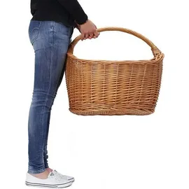 Dekoleidenschaft Einkaufskorb Maxi aus Weide 49 x 68 x 47 cm braun