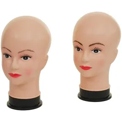 2x Mannequin-Kopf MCW-G81, Perückenpuppe weiblich Frau Schaufensterfigur Puppe Schaufensterpuppe, 30cm