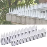 ideoon garden 12er Set Taubenspikes Weiss 5,4m - Effektive Vogelabwehr aus Polycarbonat - 3-reihige Abwehrspikes gegen Tauben, Möwen, Marder, Katzen & Eichhörnchen