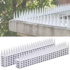 ideoon garden 12er Set Taubenspikes Weiss 5,4m - Effektive Vogelabwehr aus Polycarbonat - 3-reihige Abwehrspikes gegen Tauben, Möwen, Marder, Katzen & Eichhörnchen