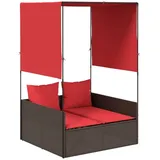 vidaXL Doppelte Sonnenliege 110 x 187 x 110 cm Braun