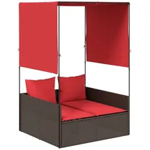 vidaXL Doppelte Sonnenliege 110 x 187 x 110 cm Braun