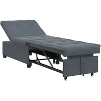 vidaXL Sofa Bett 3-in-1 Ausziehdesign Dunkelgraues Samt