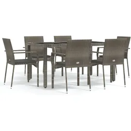 vidaXL Garten-Essgruppe 7-tlg. Grau