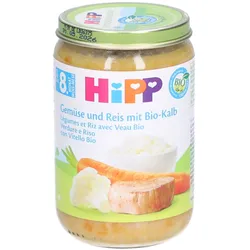 Hipp Babytopf Gemüse und Reis mit Bio-Kalbfleisch nach 8 Monaten