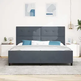 vidaXL Boxspringbett 200 x 200 cm Dunkelgrau