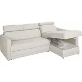 exxpo - sofa fashion Ecksofa »Arles, Federkern, OTTOs Choice, zeitlos, Breite 225cm, L-Form«, wahlweise mit Bettfunktion und Bettkasten, inkl. Kopfteilverstellung weiß