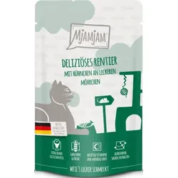 Katzen - Nassfutter MJAMJAM Cat Adult Rentier & Huhn, 125 g