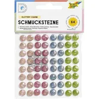 Folia Schmucksteine Glittery Charm selbstklebend 64 Stück