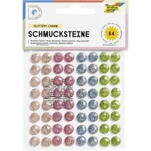 Folia Schmucksteine Glittery Charm selbstklebend 64 Stück