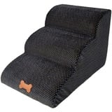 NATUREACT 3 Stufen Haustiertreppe, Hundetreppe Bett für kleine Hunde 39cm Hoch, Katzen Hunderampe Sofa Boxspringbett, mit Plüschbezug, Abnehmbar, Waschbar,60 (L) x 42(W) x 39 (H) cm...