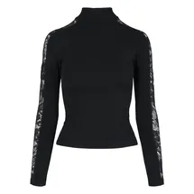 URBAN CLASSICS Ladies Lace Striped LS - Schwarz