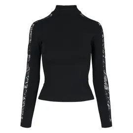 URBAN CLASSICS Ladies Lace Striped LS - Schwarz