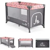 Moni Reisebett, Laufstall Safari Matratze Sichtfenster Seiteneingang Tragetasche rosa pink