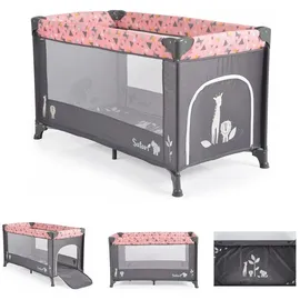 Moni Reisebett, Laufstall Safari Matratze Sichtfenster Seiteneingang Tragetasche rosa pink
