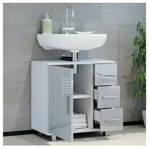 Vicco Waschbeckenunterschrank Ilias Weiß Hochglanz 60 x 61 cm
