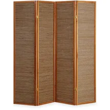 Homestyle4u Paravent Raumteiler Innen 4 teilig Sichtschutz Trennwand Bambus Holz Braun