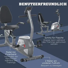 Homcom Liegeergometer mit LCD-Anzeige und 8 Stufen grau