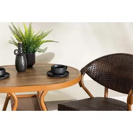 venture home Abrantes Gartentisch 80 x 80 x 0 cm Braun