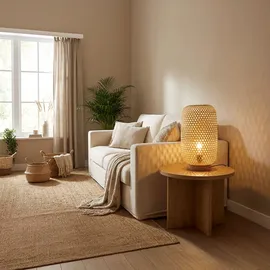 GLOBO Bambus Rattan 1x 6 Watt 810 Lumen braun