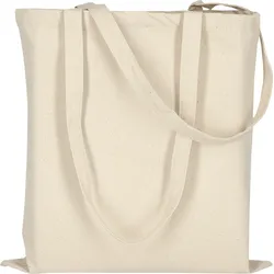 stabile Canvas Baumwolltasche CLASSIC | mit zwei langen Henkeln | 38x42cm | Jutebeutel | Einkaufstasche | unbedruckt, natur, 5 Stück