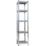 SCHULTE Regalwelt Schwerlastregal mit 5 MDF-Böden, 180x40x40 cm 150 Kg Traglast pro Boden, verzinkt