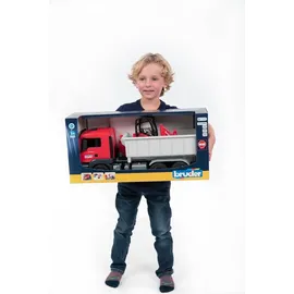 Bruder 03767 MAN TGS LKW mit Abrollcontainer und Schäffer Hoflader