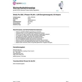 Shelly Pro EM 50A - 50 Stromzähler Bluetooth, Wi-Fi
