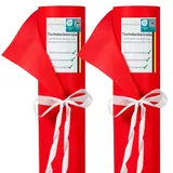 Sensalux Vlies Tischdeckenrolle 2er Set 1,10 x 25 m Rot, 80 g/m2, abwaschbar, wasserabweisend, stoffähnliche Tischdecke Rolle, Oeko-TEX, Party, Catering, Gastro