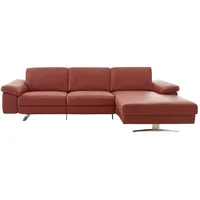 Koinor Ecksofa, Rot, Metall, Echtleder, Anilinleder, 4-Sitzer, Ottomane rechts, L-Form, 287x174 cm, Goldenes M, Dgm, erweiterbar, Typenauswahl, Fußauswahl, Lederauswahl, Stoffauswahl, Hocker erhältlich, Rücken echt, individuell planbar, Wohnzimmer, Sofas & Couches, Wohnlandschaften, Ecksofas