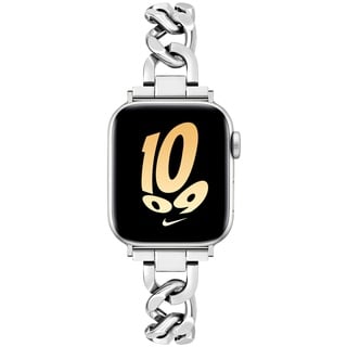 Ocaer Kompatibel mit Apple Watch 10 Armband 42mm 41mm 40mm 38mm, Damen Metall Gliederarmband Ersatz iWatch Armband für Apple Watch Series 10 9 8 7 6 5 4 3 2 1 SE, Schmuck für Fraue(Silber)