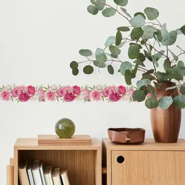 Muralo Selbstklebende Bordüre Rosa 10 cm x 300 cm