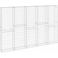 vidaXL Gabionenwand mit Abdeckung 300 x 30 x 200 cm