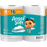 Angel Soft Toilettenpapier, 4 Megarollen = 16 normale Rollen, weiches und starkes Toilettenpapier