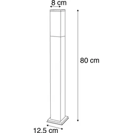 QAZQA Moderne Außen-Pollerleuchte Edelstahl 80 cm IP44 Lieferumfang: E27 LED weiß