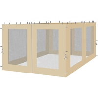 QUICK STAR 4 Seitenteile mit Moskitonetz für Blätter Pavillon 3x4m Seitenwand Sand