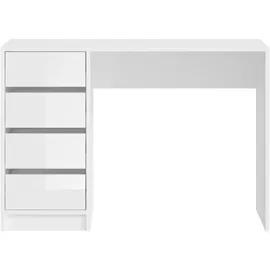 INOSIGN Schreibtisch »Pisa, Breite 110 cm, 4 Schubkästen, hochglanz Schubkastenfront« grifflose Optik, individuell einsetzbar, Schminktisch, Homeoffice weiß