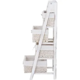 Mendler Leiterregal Goiana Standregal 101 x 30 x 4 cm Weiß