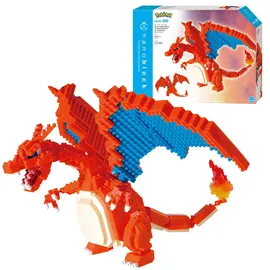 Nanoblock Bandai Nanoblock - Pokémon Charizard Mini-Figur - 860 Bausteine Konstruktionsspielzeug - Baukit für Kinder ab 12 Jahren, Jugendliche und Erwachsene - NBPM80