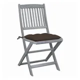 vidaXL Klappbare Gartenstühle 6 Stk. mit Kissen Massivholz Akazie