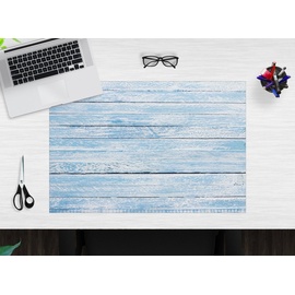 cover-your-desk.de Schreibtischunterlage Blaue Holzbretter im Vintage-Look 60 x 40 cm