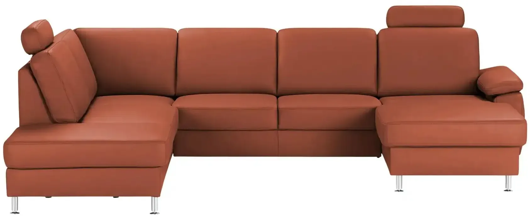 meinSofa Wohnlandschaft mit Sitz- und Rückenbezug aus Leder Kathi , rot , Maße (cm): B: 314 H: 86 T: 235.0