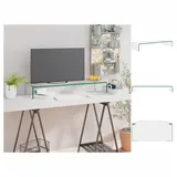 vidaXL TV-Tisch/Bildschirmerhöhung Glas Transparent 90x30x13 cm